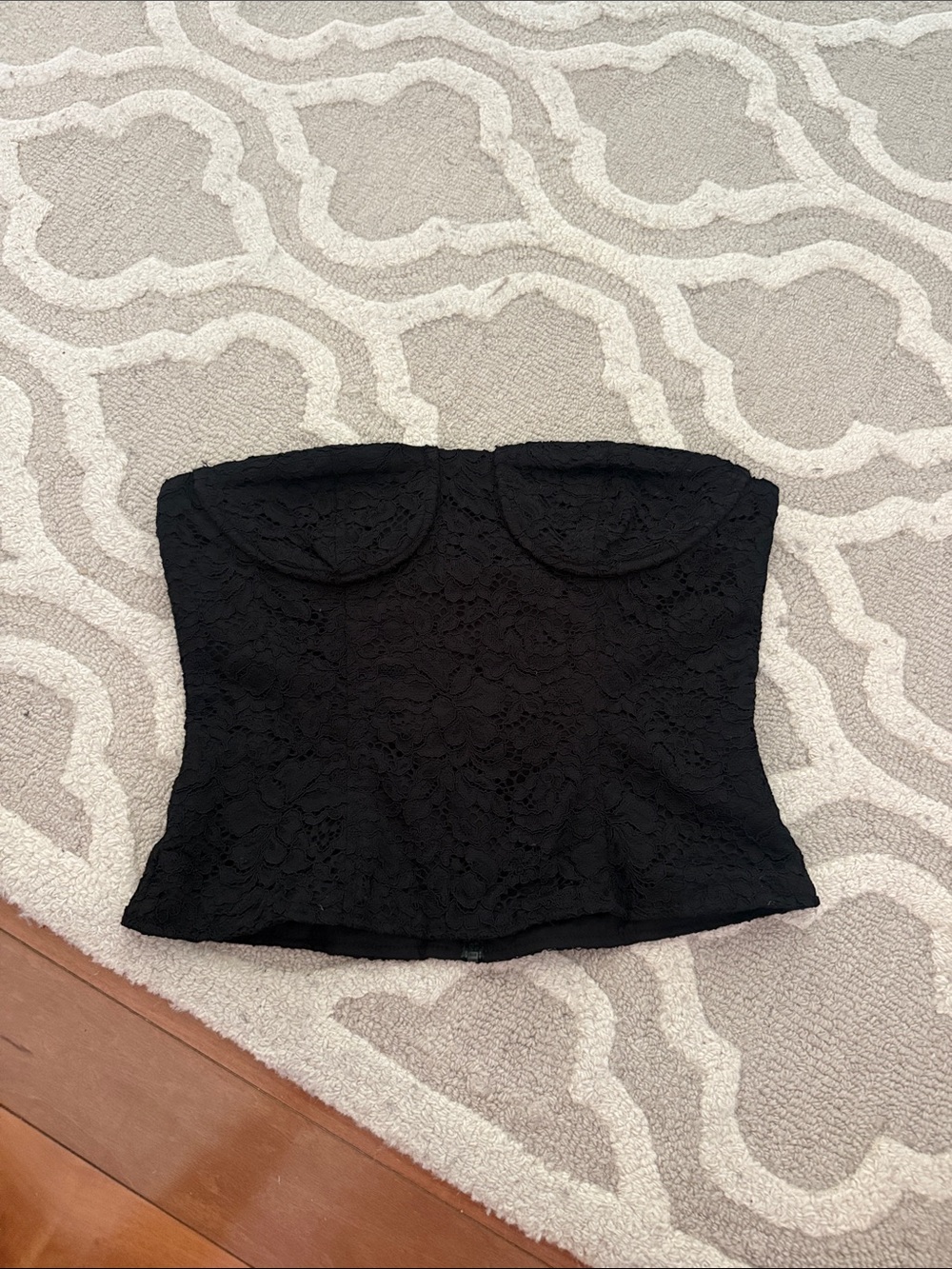 Black Lace Strapless Corset Bustier Top